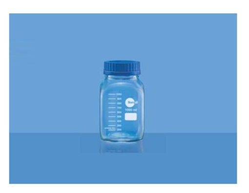 borosil-reagent-bottle-square-with-din-thread-graduated-with-pp-screw-cap-gl-80-and-pp-pouring-ring-e1627914168554