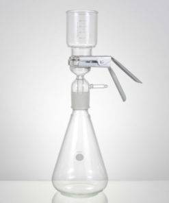 All Glass Filter Assembly with funnel, fritted base & cap, clamp 47mm, ground joint flask 1Ltr.