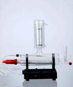 Single stage, water distillation, all glass, horizontal model with inbuilt safety cutoff (New)