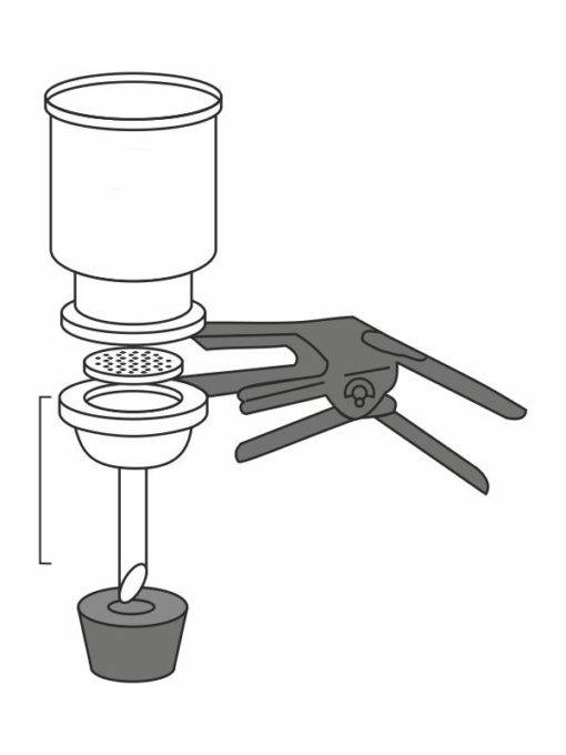 Glass filter holder with stainless steel screen, 47mm