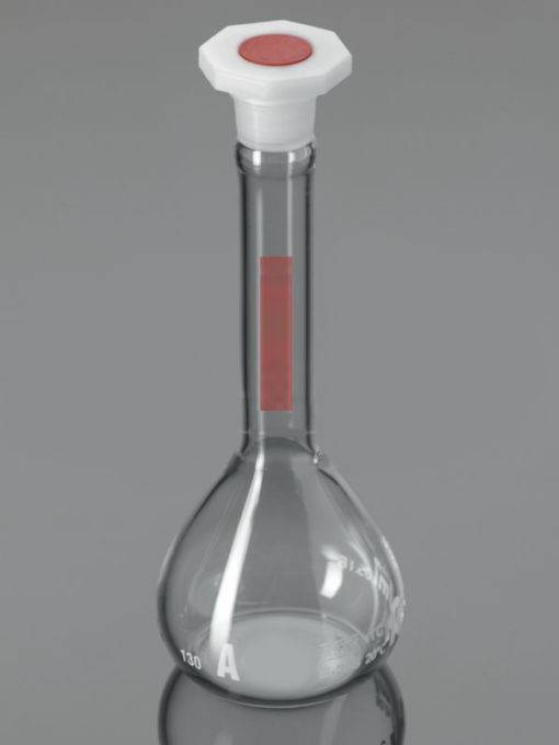 Amber Volumetric Flask, CLASS A, UNSERIALIZED, With Penny Head Stopper, ASTM